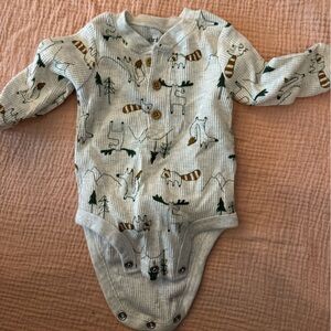 Carter's Gray Woodland Animal Print Bodysuit